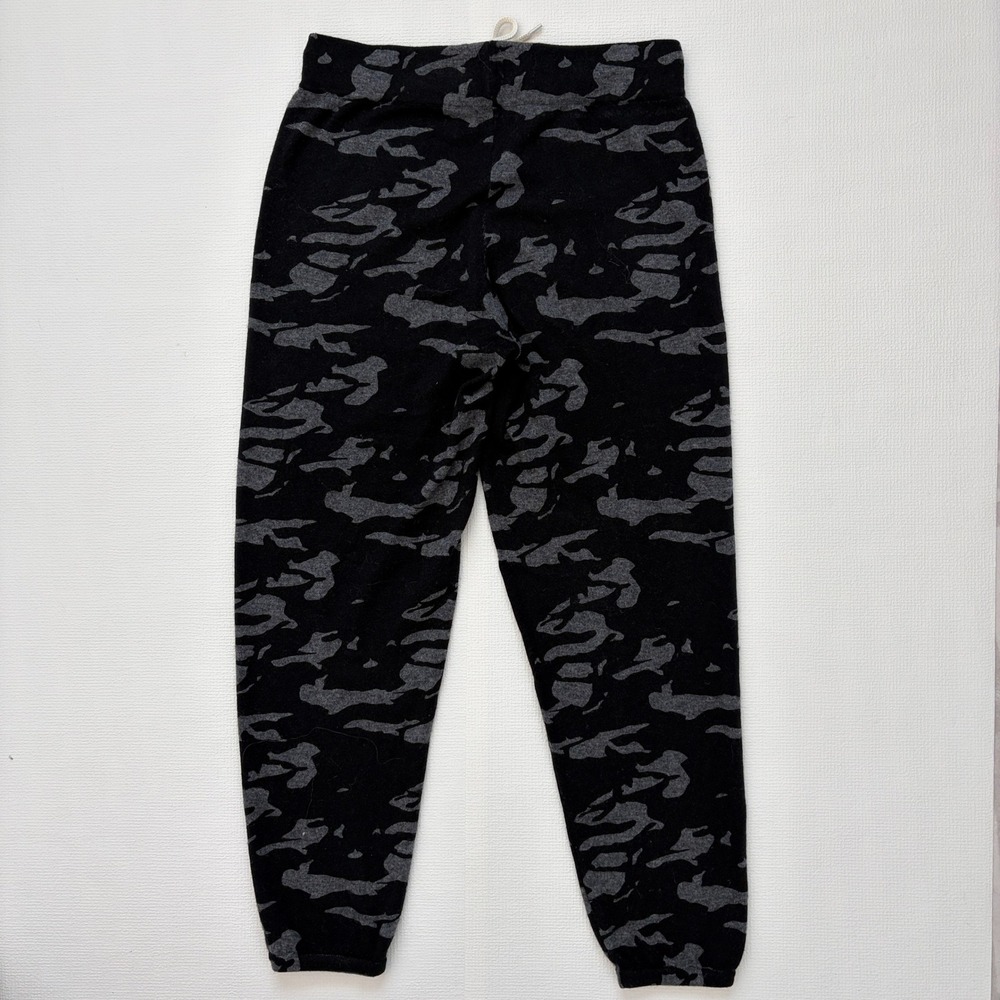Monrow Joggers Wool Cashmere Camo Print Small Black Gray